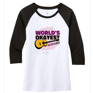 World's Okayest Guitar Player Women's Tri-Blend 3/4-Sleeve Raglan Shirt