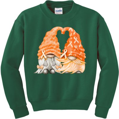 Wear Orange Gnomes For Multiple Sclerosis Awareness Kids Sweatshirt