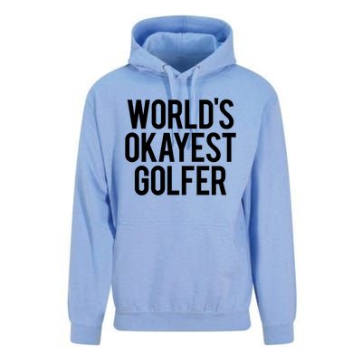 Worlds Okayest Golfer Cool Retiret Golfing Funny Golf Gag Gift Unisex Surf Hoodie