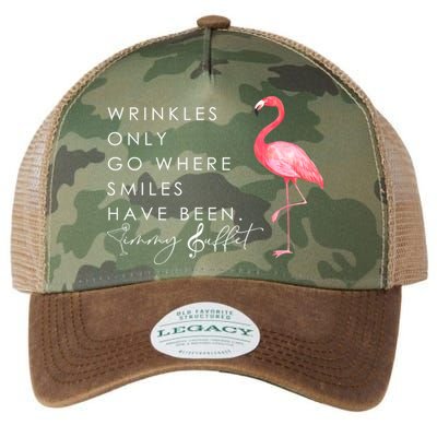 Wrinkles Only Go Where Smiles Have Been Cute Flamingo Legacy Tie Dye Trucker Hat