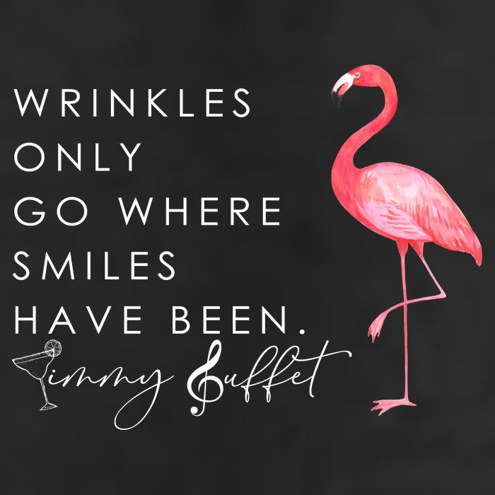 Wrinkles Only Go Where Smiles Have Been Cute Flamingo 7 Panel Mesh Trucker Snapback Hat