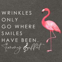 Wrinkles Only Go Where Smiles Have Been Cute Flamingo Cotton Canvas Backpack
