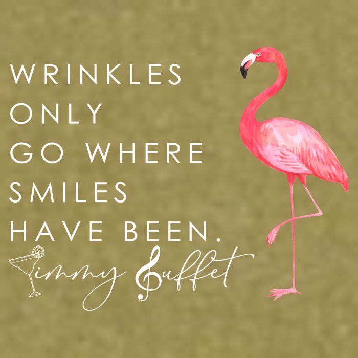 Wrinkles Only Go Where Smiles Have Been Cute Flamingo Garment-Dyed Women's Muscle Tee