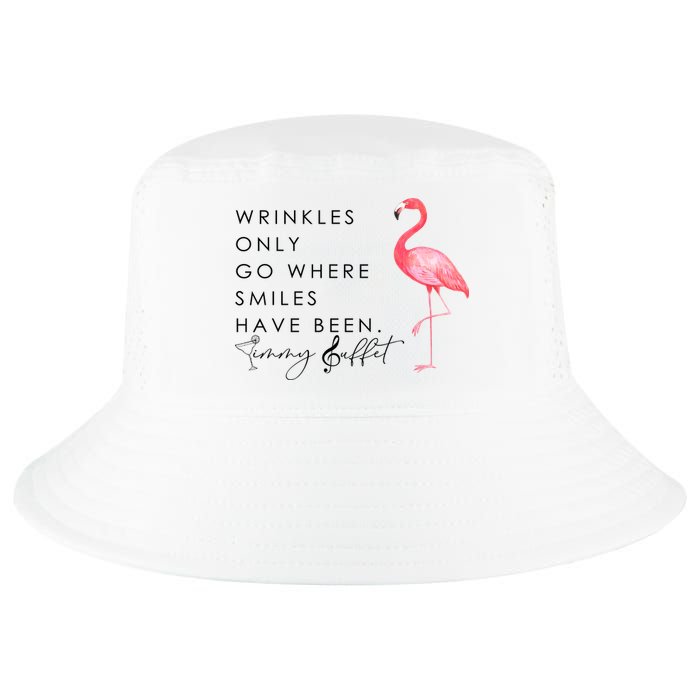 Wrinkles Only Go Where Smiles Have Been Cute Flamingo Cool Comfort Performance Bucket Hat