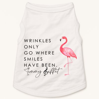 Wrinkles Only Go Where Smiles Have Been Cute Flamingo Doggie Tank