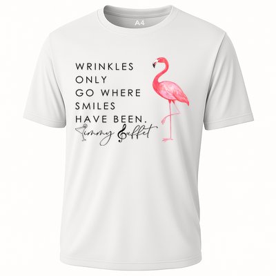 Wrinkles Only Go Where Smiles Have Been Cute Flamingo Performance Shirt