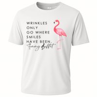 Wrinkles Only Go Where Smiles Have Been Cute Flamingo Performance Shirt