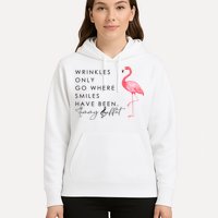 Wrinkles Only Go Where Smiles Have Been Cute Flamingo Hoodie