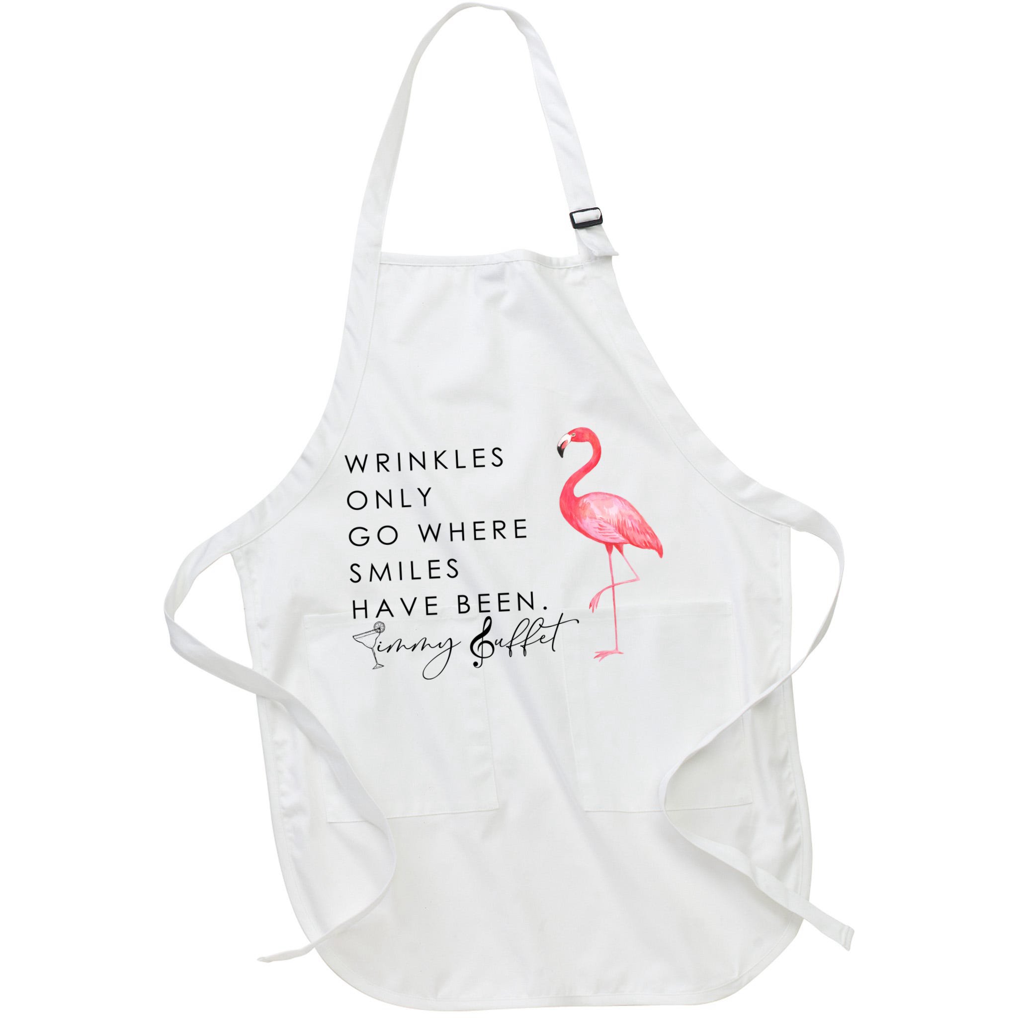 Wrinkles Only Go Where Smiles Have Been Cute Flamingo Apron