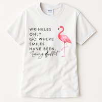 Wrinkles Only Go Where Smiles Have Been Cute Flamingo Tall T-Shirt