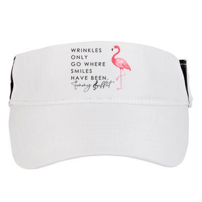 Wrinkles Only Go Where Smiles Have Been Cute Flamingo Adult Drive Performance Visor