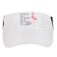 Wrinkles Only Go Where Smiles Have Been Cute Flamingo Adult Drive Performance Visor
