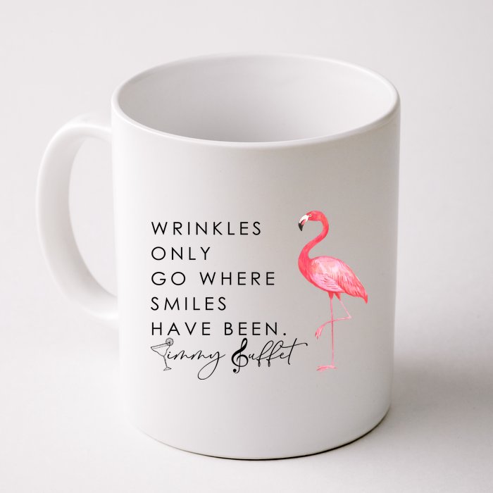 Wrinkles Only Go Where Smiles Have Been Cute Flamingo Mug