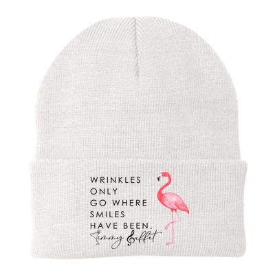 Wrinkles Only Go Where Smiles Have Been Cute Flamingo Beanie
