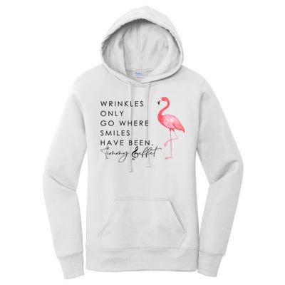 Wrinkles Only Go Where Smiles Have Been Cute Flamingo Women's Pullover Hoodie