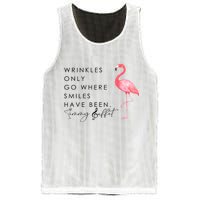 Wrinkles Only Go Where Smiles Have Been Cute Flamingo Mesh Reversible Basketball Jersey Tank
