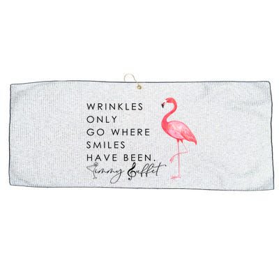 Wrinkles Only Go Where Smiles Have Been Cute Flamingo Large Microfiber Waffle Golf Towel