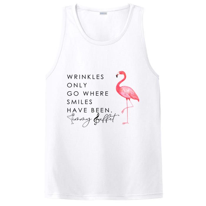 Wrinkles Only Go Where Smiles Have Been Cute Flamingo PosiCharge Competitor Tank