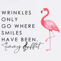 Wrinkles Only Go Where Smiles Have Been Cute Flamingo Trucker Hat