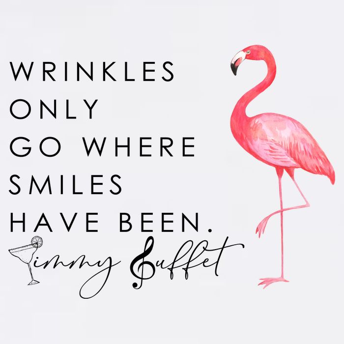 Wrinkles Only Go Where Smiles Have Been Cute Flamingo Tank Top