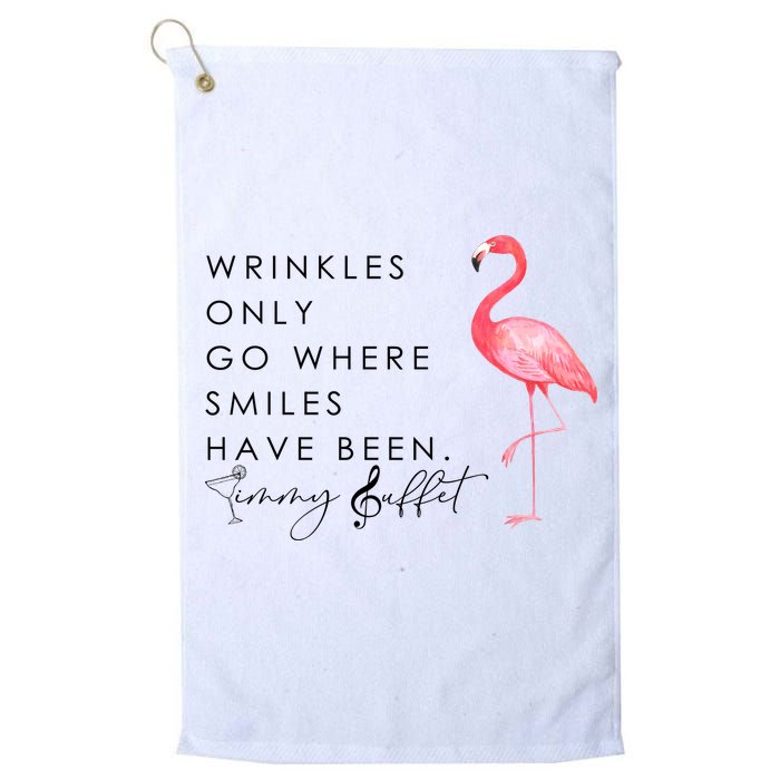 Wrinkles Only Go Where Smiles Have Been Cute Flamingo Golf Towel