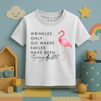 Wrinkles Only Go Where Smiles Have Been Cute Flamingo Toddler T-Shirt
