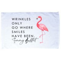 Wrinkles Only Go Where Smiles Have Been Cute Flamingo Microfiber Hand Towel