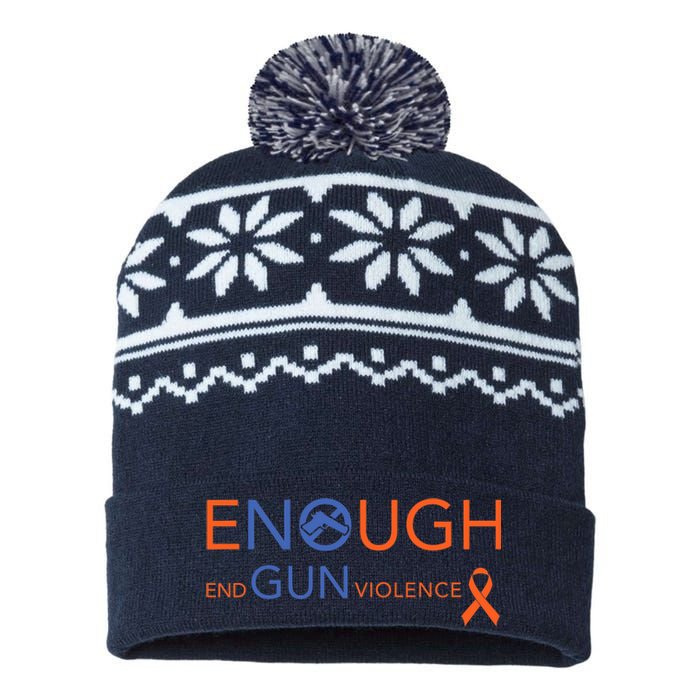 Wear Orange Gun Violence Awareness Enough End Gun Violence USA-Made Snowflake Beanie