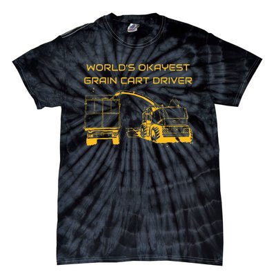 World's Okayest Grain Cart Driver funny Farming Tie-Dye T-Shirt