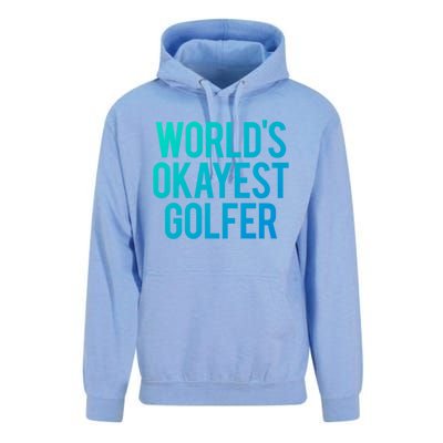 Worlds Okayest Golfer Cool Retiret Golfing Funny Golf Gag Gift Unisex Surf Hoodie