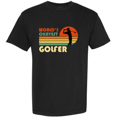 World's Okayest Golfer Funny Golf Retro Garment-Dyed Heavyweight T-Shirt