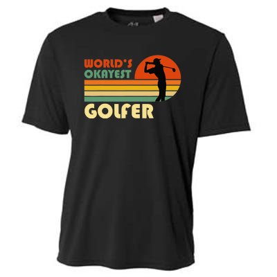 World's Okayest Golfer Funny Golf Retro Cooling Performance Crew T-Shirt