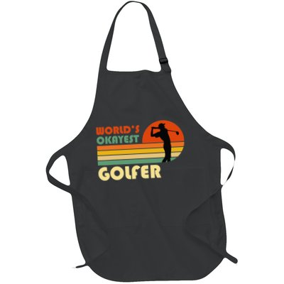 World's Okayest Golfer Funny Golf Retro Apron