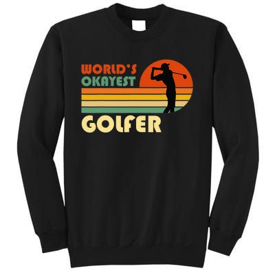 World's Okayest Golfer Funny Golf Retro Sweatshirt