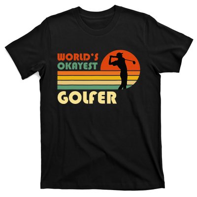 World's Okayest Golfer Funny Golf Retro T-Shirt