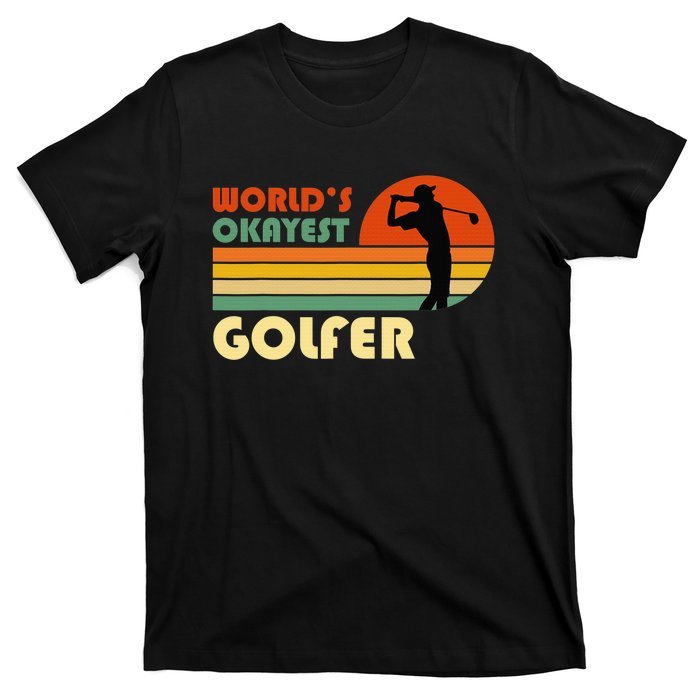 World's Okayest Golfer Funny Golf Retro T-Shirt