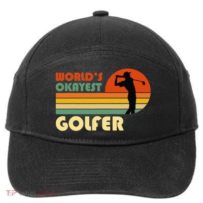 World's Okayest Golfer Funny Golf Retro 7-Panel Snapback Hat