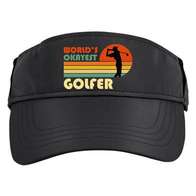 World's Okayest Golfer Funny Golf Retro Adult Drive Performance Visor