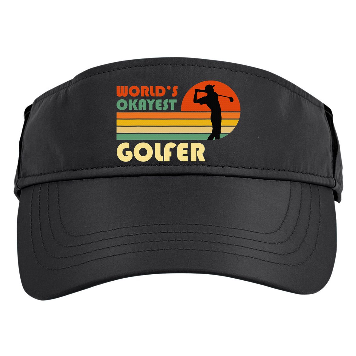 World's Okayest Golfer Funny Golf Retro Adult Drive Performance Visor