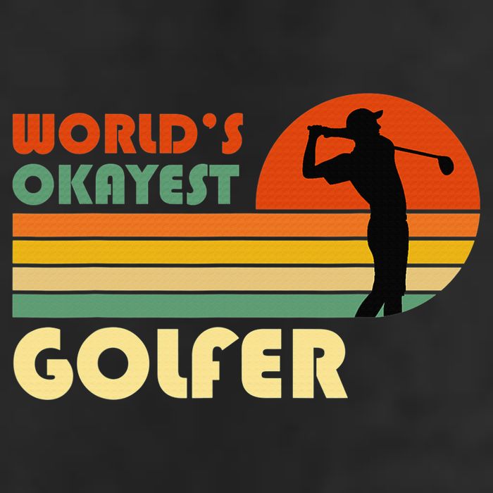 World's Okayest Golfer Funny Golf Retro Adult Drive Performance Visor