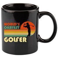World's Okayest Golfer Funny Golf Retro 11oz C Handle Ceramic Mug