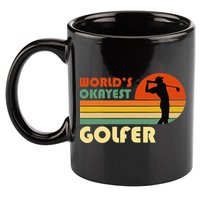 World's Okayest Golfer Funny Golf Retro 11oz C Handle Ceramic Mug
