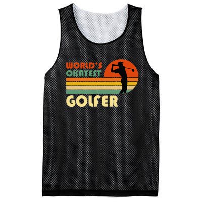 World's Okayest Golfer Funny Golf Retro Mesh Reversible Basketball Jersey Tank