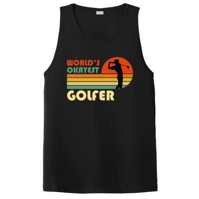 World's Okayest Golfer Funny Golf Retro PosiCharge Competitor Tank