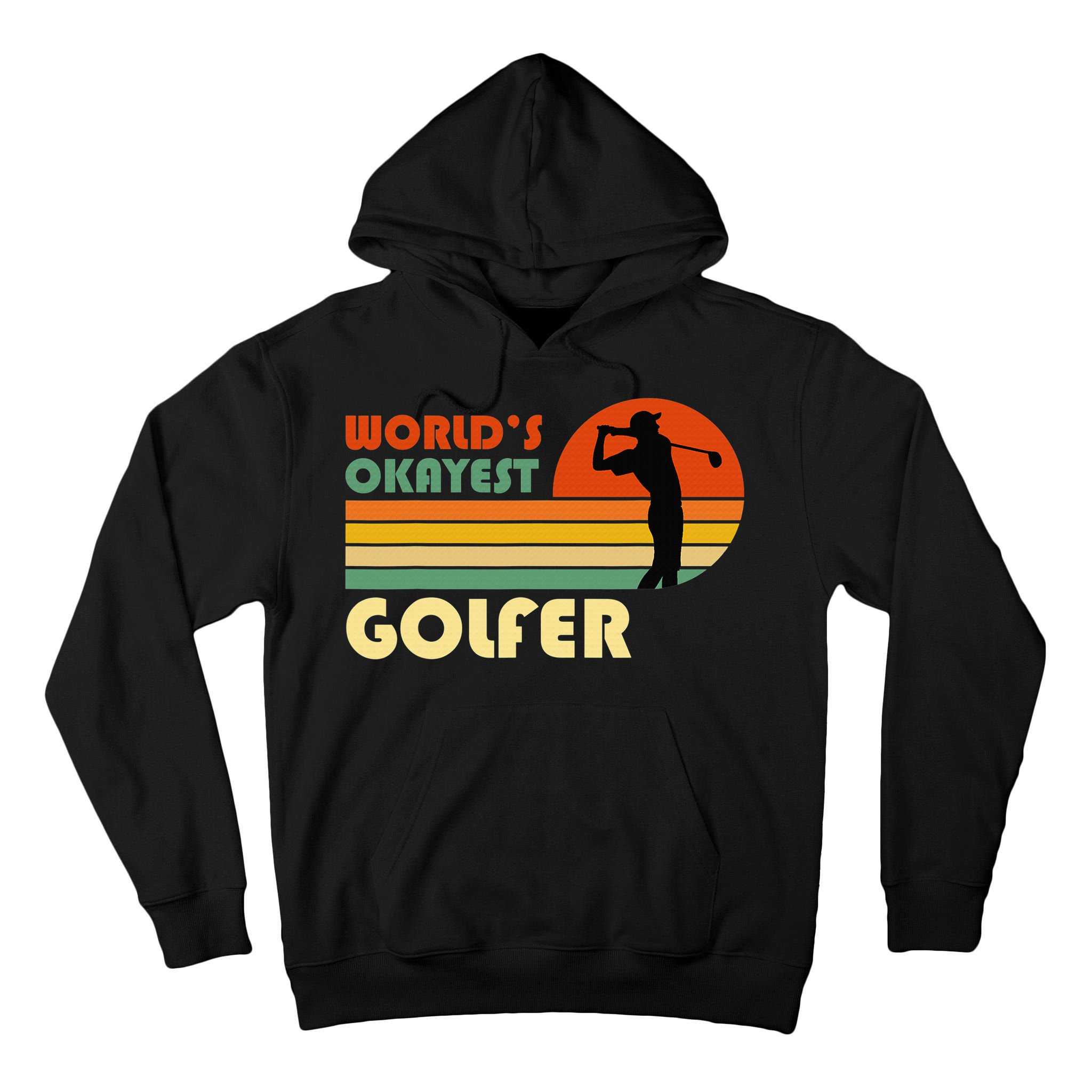 World's Okayest Golfer Funny Golf Retro Tall Hoodie