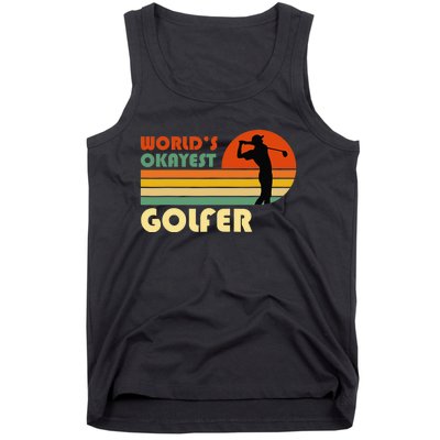 World's Okayest Golfer Funny Golf Retro Tank Top