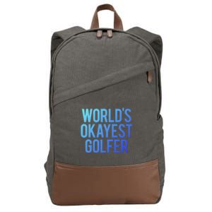 Worlds Okayest Golfer Cool Retiret Golfing Funny Golf Gag Gift Cotton Canvas Backpack