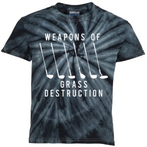 Weapons Of Grass Destruction Golf Lover Golfer Golfing Kids Tie-Dye T-Shirt