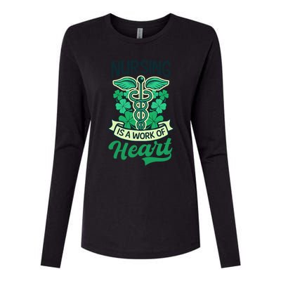 Work Of Heart Design St Patricks Nurse Gift Womens Cotton Relaxed Long Sleeve T-Shirt