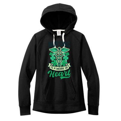 Work Of Heart Design St Patricks Nurse Gift Women's Fleece Hoodie